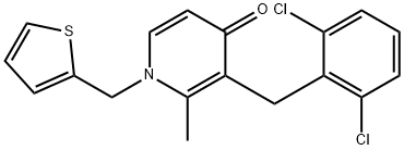 3-(2,6-DICHLOROBENZYL)-2-METHYL-1-(2-THIENYLMETHYL)-4(1H)-PYRIDINONE 结构式