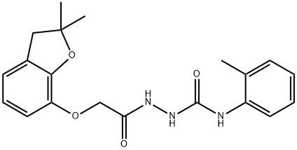 1-(2-(2,2-DIMETHYL(3-OXAINDAN-4-YLOXY))ACETYL)-4-(2-METHYLPHENYL)SEMICARBAZIDE 结构式