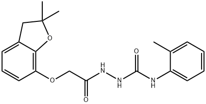 1-(2-(2,2-Dimethyl(3-oxaindan-4-yloxy))acetyl)-4-(2-methylphenyl)semicarbazide 结构式