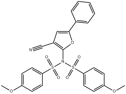 N-(3-CYANO-5-PHENYL-2-FURYL)-4-METHOXY-N-[(4-METHOXYPHENYL)SULFONYL]BENZENESULFONAMIDE 结构式