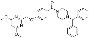 1-[4-[(4,6-DIMETHOXYPYRIMIDIN-2-YL)METHOXY]BENZOYL]-4-(DIPHENYLMETHYL)PIPERAZINE 结构式