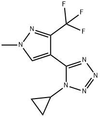 1-CYCLOPROPYL-5-[1-METHYL-3-(TRIFLUOROMETHYL)-1H-PYRAZOL-4-YL]-1H-1,2,3,4-TETRAAZOLE 结构式