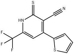 4-(2-噻吩)-2-硫代-6-(三氟甲基)-1H-吡啶-3-甲腈 结构式