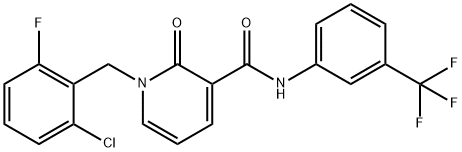 1-(2-CHLORO-6-FLUOROBENZYL)-2-OXO-N-[3-(TRIFLUOROMETHYL)PHENYL]-1,2-DIHYDRO-3-PYRIDINECARBOXAMIDE 结构式
