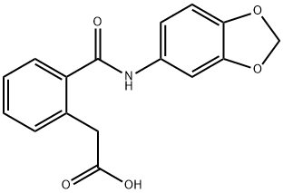 2-(2-(苯并[D][1,3]二氧戊环-5-基氨基甲酰基)苯基)乙酸 结构式