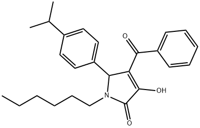 4-BENZOYL-1-HEXYL-3-HYDROXY-5-(4-ISOPROPYLPHENYL)-1H-PYRROL-2(5H)-ONE 结构式