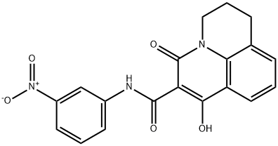 7-HYDROXY-N-(3-NITROPHENYL)-5-OXO-2,3-DIHYDRO-1H,5H-PYRIDO[3,2,1-IJ]QUINOLINE-6-CARBOXAMIDE 结构式