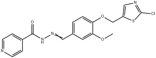 N'-((E)-(4-[(2-CHLORO-1,3-THIAZOL-5-YL)METHOXY]-3-METHOXYPHENYL)METHYLIDENE)ISONICOTINOHYDRAZIDE 结构式