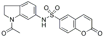 N-(1-ACETYL-2,3-DIHYDRO-(1H)-INDOL-6-YL)-2-OXO-1-BENZOPYRAN-6-SULPHONAMIDE 结构式