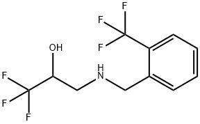 1,1,1-TRIFLUORO-3-{[2-(TRIFLUOROMETHYL)BENZYL]-AMINO}-2-PROPANOL 结构式