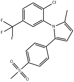 1-[2-CHLORO-5-(TRIFLUOROMETHYL)PHENYL]-2-METHYL-5-[4-(METHYLSULFONYL)PHENYL]-1H-PYRROLE 结构式