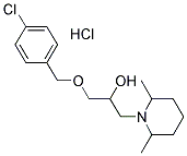 1-[(4-CHLOROBENZYL)OXY]-3-(2,6-DIMETHYLPIPERIDIN-1-YL)PROPAN-2-OL HYDROCHLORIDE 结构式