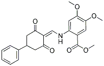 METHYL 2-((2,6-DIOXO-4-PHENYLCYCLOHEXYLIDENE)METHYLAMINO)-4,5-DIMETHOXYBENZOATE 结构式