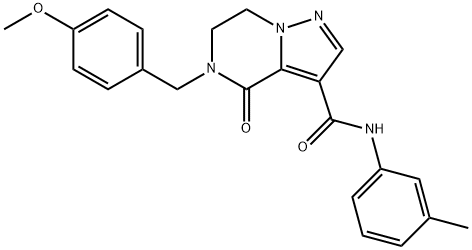 5-(4-METHOXYBENZYL)-N-(3-METHYLPHENYL)-4-OXO-4,5,6,7-TETRAHYDROPYRAZOLO[1,5-A]PYRAZINE-3-CARBOXAMIDE 结构式