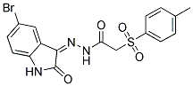 N-(AZA(5-BROMO-2-OXOINDOLIN-3-YLIDENE)METHYL)-2-((4-METHYLPHENYL)SULFONYL)ETHANAMIDE 结构式