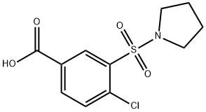 4-CHLORO-3-(PYRROLIDINE-1-SULFONYL)-BENZOIC ACID 结构式