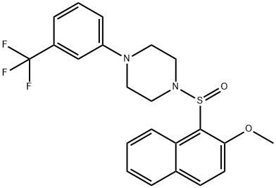 1-[(2-METHOXY-1-NAPHTHYL)SULFINYL]-4-[3-(TRIFLUOROMETHYL)PHENYL]PIPERAZINE 结构式