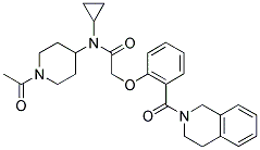 N-(1-ACETYLPIPERIDIN-4-YL)-N-CYCLOPROPYL-2-[2-[(1,2,3,4-TETRAHYDROISOQUINOLIN-2-YL)CARBONYL]PHENOXY]ACETAMIDE 结构式