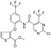 METHYL 3-[2-(([2-CHLORO-4-(TRIFLUOROMETHYL)PYRIMIDIN-5-YL]CARBONYL)AMINO)-4-(TRIFLUOROMETHYL)PHENOXY]THIOPHENE-2-CARBOXYLATE 结构式