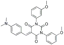 1,3-Bis(3-methoxyphenyl)-5-((4-(dimethylamino)phenyl)methylene)-1,3-diazaperhydroine-2,4,6-trione 结构式
