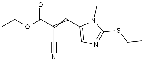 Ethyl 2-cyano-3-[2-(ethylsulfanyl)-1-methyl-1H-imidazol-5-yl]acrylate 结构式