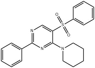 2-PHENYL-5-(PHENYLSULFONYL)-4-PIPERIDINOPYRIMIDINE 结构式