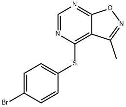 4-BROMOPHENYL 3-METHYLISOXAZOLO[5,4-D]PYRIMIDIN-4-YL SULFIDE 结构式