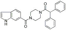 1-[(2,2-DIPHENYL-1-OXO)ETHYL]-4-[((1H)-INDOL-6-YL)CARBONYL]PIPERAZINE 结构式