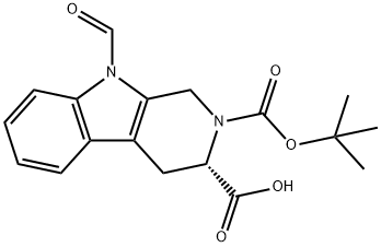 (S)-2-(叔丁氧基羰基)-9-甲酰基-2,3,4,9-四氢-1H-吡啶并[3,4-B]吲哚-3-羧酸 结构式