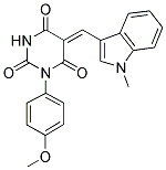 (5Z)-1-(4-METHOXYPHENYL)-5-[(1-METHYL-1H-INDOL-3-YL)METHYLENE]PYRIMIDINE-2,4,6(1H,3H,5H)-TRIONE 结构式