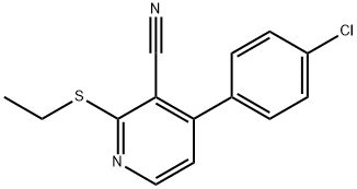 4-(4-CHLOROPHENYL)-2-(ETHYLSULFANYL)NICOTINONITRILE 结构式