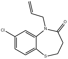 5-ALLYL-7-CHLORO-2,3-DIHYDRO-1,5-BENZOTHIAZEPIN-4(5H)-ONE 结构式