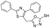 5-[(2,4-DIPHENYL-1,3-THIAZOL-5-YL)METHYL]-1,3,4-OXADIAZOL-2-YLHYDROSULFIDE 结构式