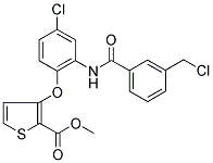 METHYL 3-(4-CHLORO-2-([3-(CHLOROMETHYL)BENZOYL]AMINO)PHENOXY)THIOPHENE-2-CARBOXYLATE 结构式