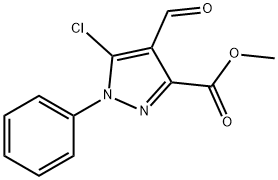 METHYL 5-CHLORO-4-FORMYL-1-PHENYL-1H-PYRAZOLE-3-CARBOXYLATE 结构式
