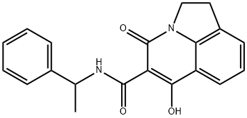 6-HYDROXY-4-OXO-N-(1-PHENYLETHYL)-1,2-DIHYDRO-4H-PYRROLO[3,2,1-IJ]QUINOLINE-5-CARBOXAMIDE 结构式