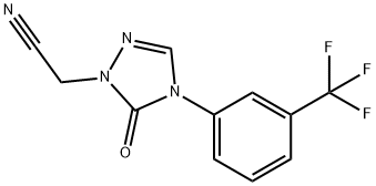 2-(5-Oxo-4-[3-(trifluoromethyl)phenyl]-4,5-dihydro-1H-1,2,4-triazol-1-yl)acetonitrile 结构式