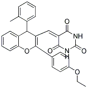 5-((2-(4-ETHOXYPHENYL)-4-O-TOLYL-4H-CHROMEN-3-YL)METHYLENE)PYRIMIDINE-2,4,6(1H,3H,5H)-TRIONE 结构式