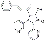3-Hydroxy-4-[(2E)-3-phenylprop-2-enoyl]-1-pyridin-2-yl-5-pyridin-3-yl-1,5-dihydro-2H-pyrrol-2-one 结构式