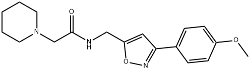 N-([3-(4-METHOXYPHENYL)-5-ISOXAZOLYL]METHYL)-2-PIPERIDINOACETAMIDE 结构式