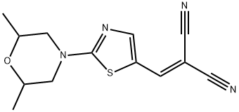 2-([2-(2,6-DIMETHYLMORPHOLINO)-1,3-THIAZOL-5-YL]METHYLENE)MALONONITRILE 结构式