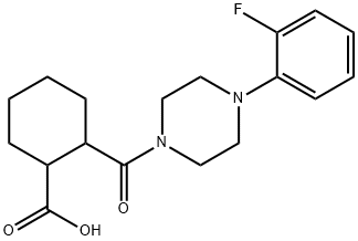 2-((4-(2-FLUOROPHENYL)PIPERAZINYL)CARBONYL)CYCLOHEXANECARBOXYLIC ACID 结构式