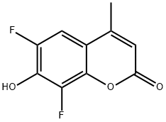 6,8-二氟-7-羟基-4-甲基-2H-1-苯并吡喃-2-酮 结构式