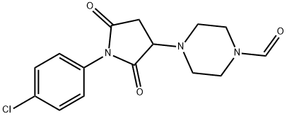 4-[1-(4-CHLOROPHENYL)-2,5-DIOXO-3-PYRROLIDINYL]-1-PIPERAZINECARBALDEHYDE 结构式