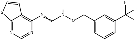 N-THIENO[2,3-D]PYRIMIDIN-4-YL-N'-([3-(TRIFLUOROMETHYL)BENZYL]OXY)IMINOFORMAMIDE 结构式