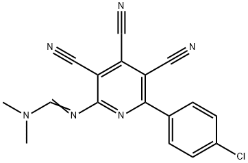 N'-[6-(4-CHLOROPHENYL)-3,4,5-TRICYANO-2-PYRIDINYL]-N,N-DIMETHYLIMINOFORMAMIDE 结构式