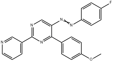 4-[5-[2-(4-FLUOROPHENYL)DIAZENYL]-2-(3-PYRIDINYL)-4-PYRIMIDINYL]PHENYL METHYL ETHER 结构式