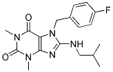 7-(4-FLUOROBENZYL)-8-(ISOBUTYLAMINO)-1,3-DIMETHYL-3,7-DIHYDRO-1H-PURINE-2,6-DIONE 结构式