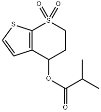 1,1-DIOXO-1,2,3,4-TETRAHYDRO-1LAMBDA6-THIENO[2,3-B]THIOPYRAN-4-YL 2-METHYLPROPANOATE 结构式