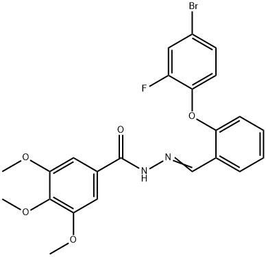 N'-((E)-[2-(4-BROMO-2-FLUOROPHENOXY)PHENYL]METHYLIDENE)-3,4,5-TRIMETHOXYBENZENECARBOHYDRAZIDE 结构式